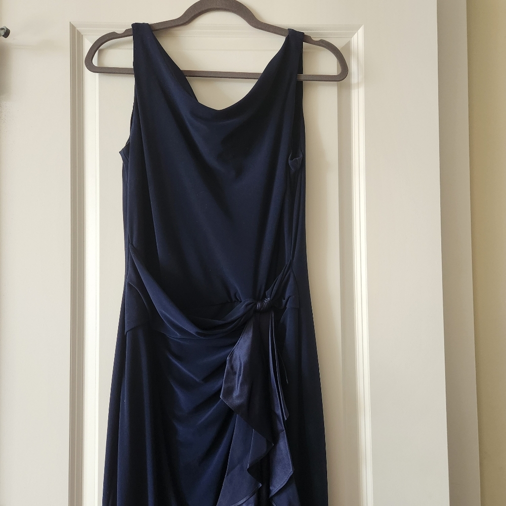 Ralph Lauren Dark Navy Blue Sleeveless Evening Gown - size 10 - Picture 2 of 3